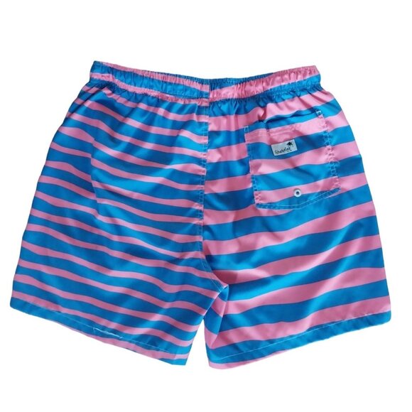 Boardies Apparel Swim Trunks Board Shorts Blue Pink Striped Men's sz XL - Picture 2 of 10